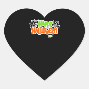 Sticker Cœur Cadeau Spider Happy Halloween coloré mignon arai