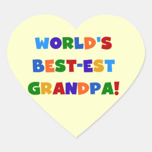 Sticker Cœur Cadeaux aux couleurs vives du meilleur grand-père
