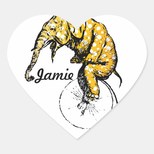 Sticker Cœur Cadeaux Circus Elephant (Devant)