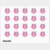 Sticker Cœur Cadeaux design de Chouette rose (Feuille)