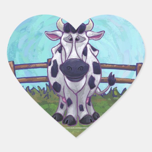 Sticker Cœur Cadeaux et accessoires de vache (Devant)