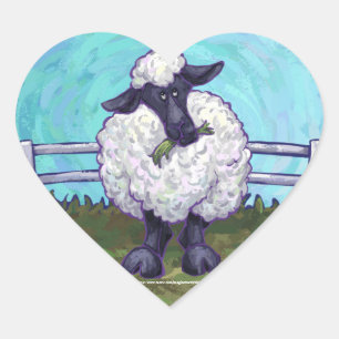 Sticker Cœur Cadeaux et accessoires pour moutons