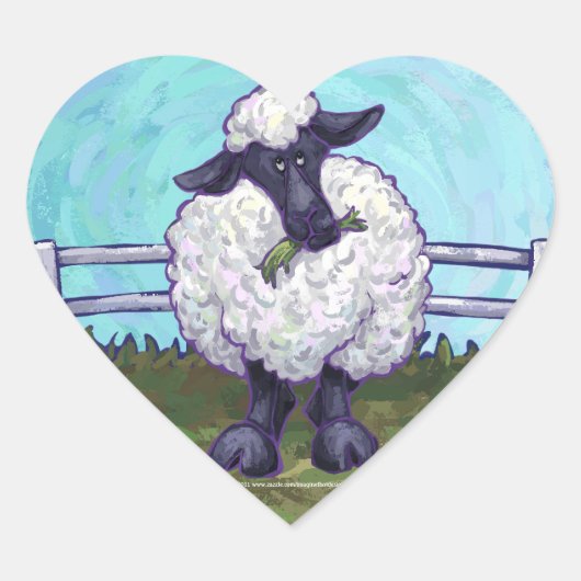 Sticker Cœur Cadeaux et accessoires pour moutons (Devant)