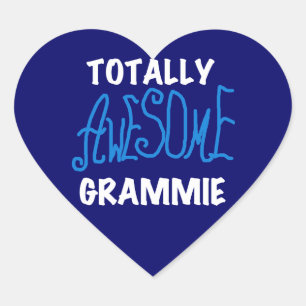 Sticker Cœur Cadeaux Grammie Blue totalement génial