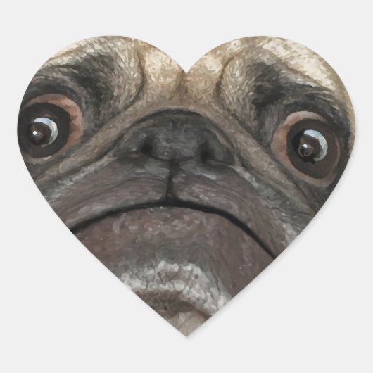Sticker Cœur Cadeaux Grumpy Puggy (Devant)