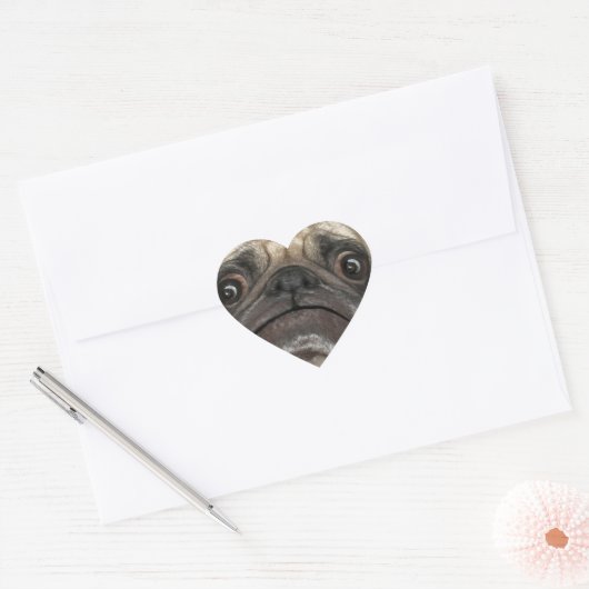 Sticker Cœur Cadeaux Grumpy Puggy (Enveloppe)