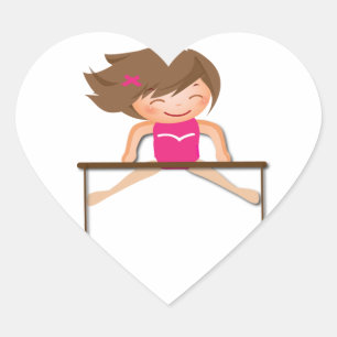 Sticker Cœur Cadeaux GYMNASTICS Personnalisés Bars pour filles
