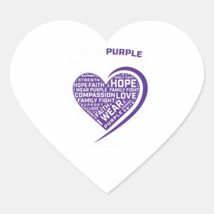 Sticker Cœur Cadeaux Maman Papa Purple Fille Cancer du Pancréas