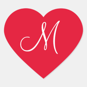 Sticker Cœur Cadmium Rouge Vos Propres Mariages Monogrammes