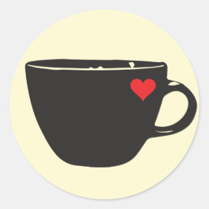 Sticker Coeur Café