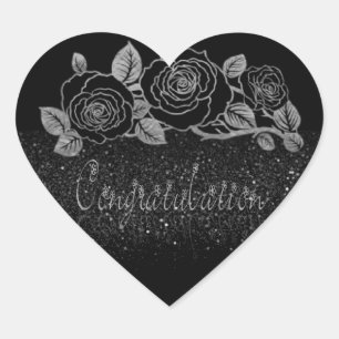 Sticker Cœur Calcomanía en forma de corazón con felicidades
