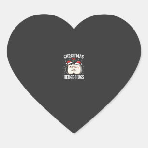 Sticker Cœur Câlins de Noël au Hérisson Mignon Vacances