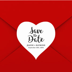 Sticker Cœur Calligraphie élégante Mariage personnalisé Enregis