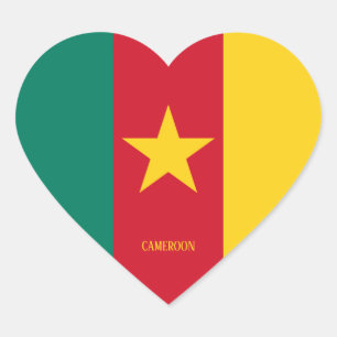Sticker Cœur Cameroun Drapeau patriotique