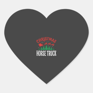Sticker Cœur Camion à cheval de Noël Santa Sleigh