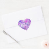 Sticker Cœur Camo Abstrait tendance rose violet bleu (Enveloppe)
