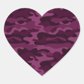 Sticker Cœur Camo de couleur violette tyrienne (Devant)