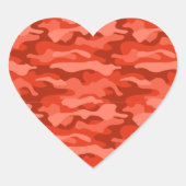 Sticker Cœur Camo monochrome Soda orange (Devant)