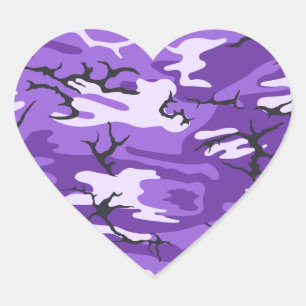 Sticker Cœur Camo pourpre