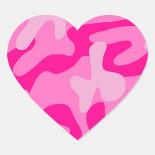 Sticker Cœur Camo rose Punk