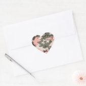 Sticker Cœur Camouflage rose (Enveloppe)