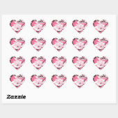 Sticker Cœur Camouflage rose (Feuille)