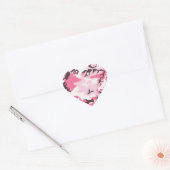 Sticker Cœur Camouflage rose (Enveloppe)