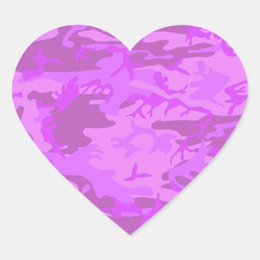 Sticker Cœur Camouflage violet clair (Devant)