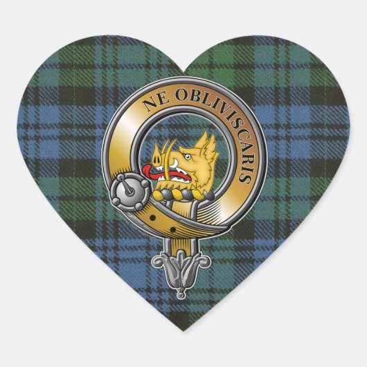 Sticker Cœur Campbell Tartan & Badge (Devant)