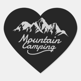 Sticker Cœur Camping de montagne
