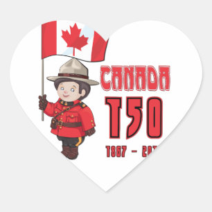 Sticker Cœur Canada 150 ans