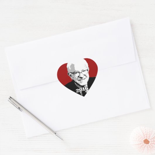 Sticker Cœur Candidat BERNIE SANDERS 2016 (Enveloppe)