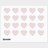 Sticker Cœur Candy Coeur arc-en-ciel personnalisé Nom (Feuille)