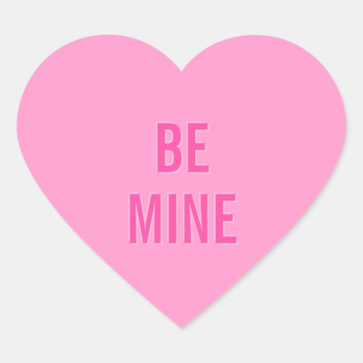 Sticker Cœur CANDY COEUR Valentine 'Be Mine' Rose (Devant)