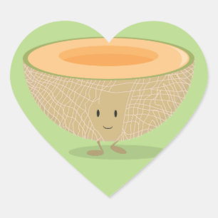 Sticker Cœur Cantaloup de sourire