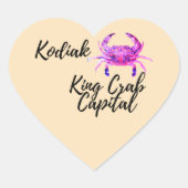 Sticker Cœur Capitale du crabe de Kodiak (Devant)