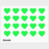 Sticker Cœur Carde Couleur néon Modèle vert (Feuille)