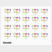 Sticker Cœur Caricature des Macarons (Feuille)