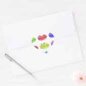 Sticker Cœur Caricature des Macarons (Enveloppe)