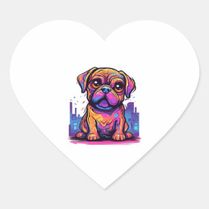 Sticker Cœur Carlin Graffiti Propriétaire du Carlin Carlin Love