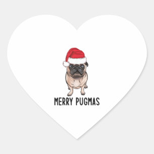 Sticker Cœur Carlin Joyeux Carlin de Noël Joyeux Noël