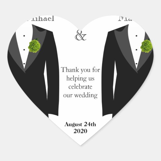 Sticker Coeur Carnation Verte Favoriser pour les g (Devant)