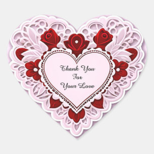Sticker Cœur Carte à cœur en dentelle délicate