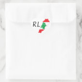 Sticker Cœur Carte du drapeau du Liban (Sac)