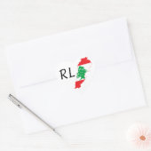 Sticker Cœur Carte du drapeau du Liban (Enveloppe)
