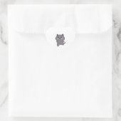 Sticker Cœur Cartoon de chat Happy Grey Walking (Sac)
