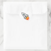Sticker Cœur Cartoon Rocket Ship (Sac)