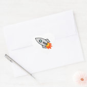 Sticker Cœur Cartoon Rocket Ship (Enveloppe)