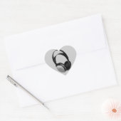 Sticker Cœur Casque Pop Art (Enveloppe)