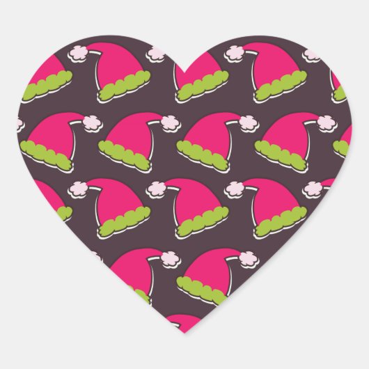 Sticker Cœur casquette de père Noël (Devant)